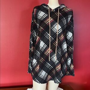 EUC Bombom Plaid Hooded Pullover